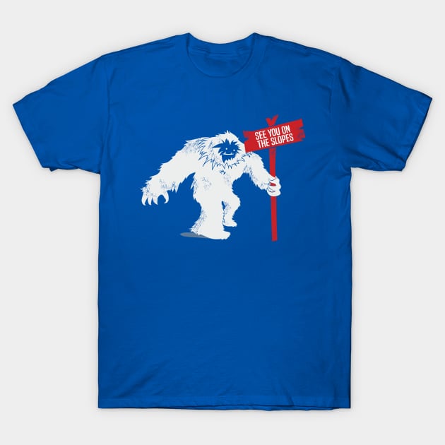 Funny Ski Shirt Abominable Snowman Onesie T-Shirt by HungryDinoDesign